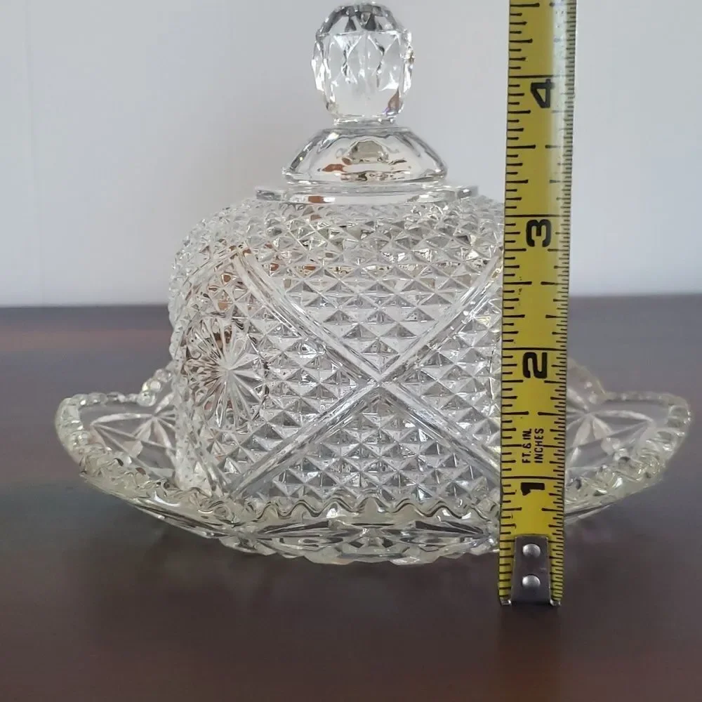 Gorgeous Vintage Avon Fostoria Crystal Covered Dome Butter Dish